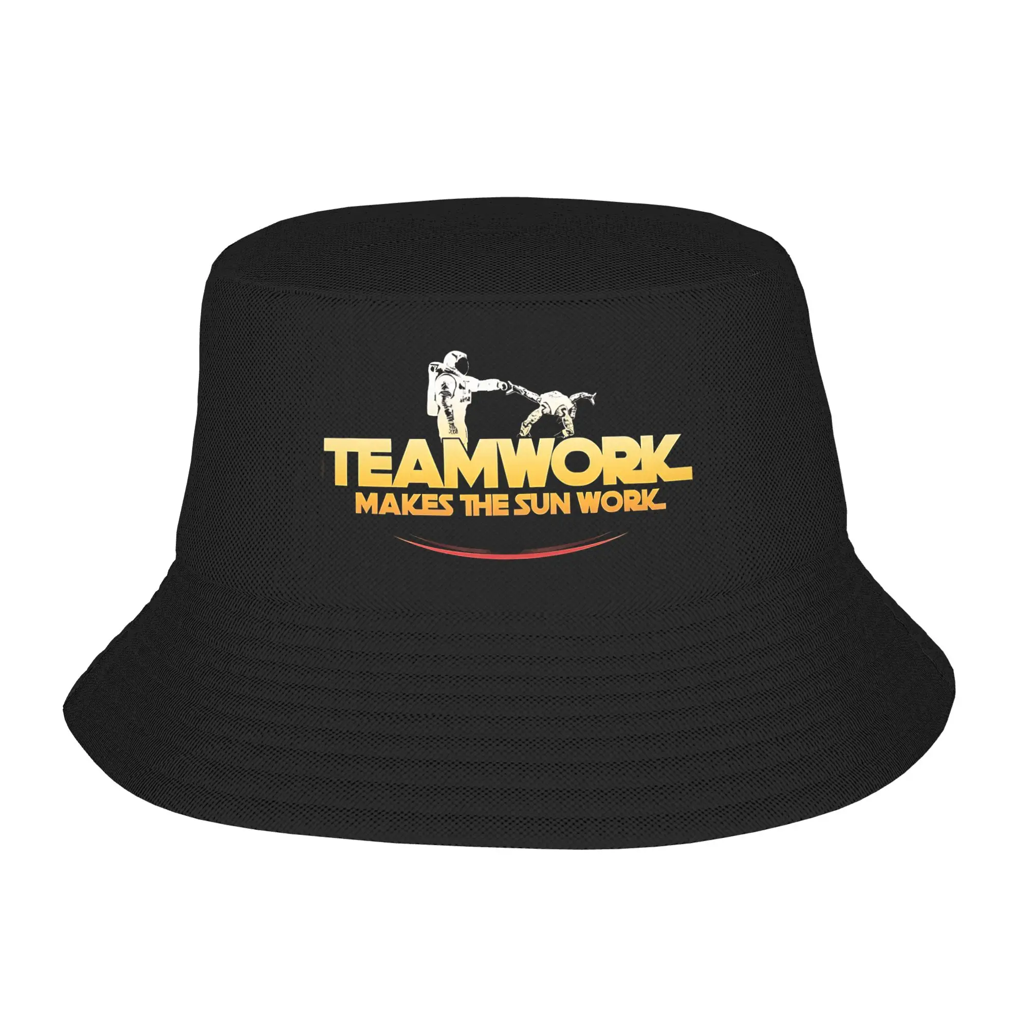 Teamwork Makes the Sun Work Bucket Hats Beach Getaway Headwear Accessories Project Hail Mary Fishing Cap for Men Women Ispoti