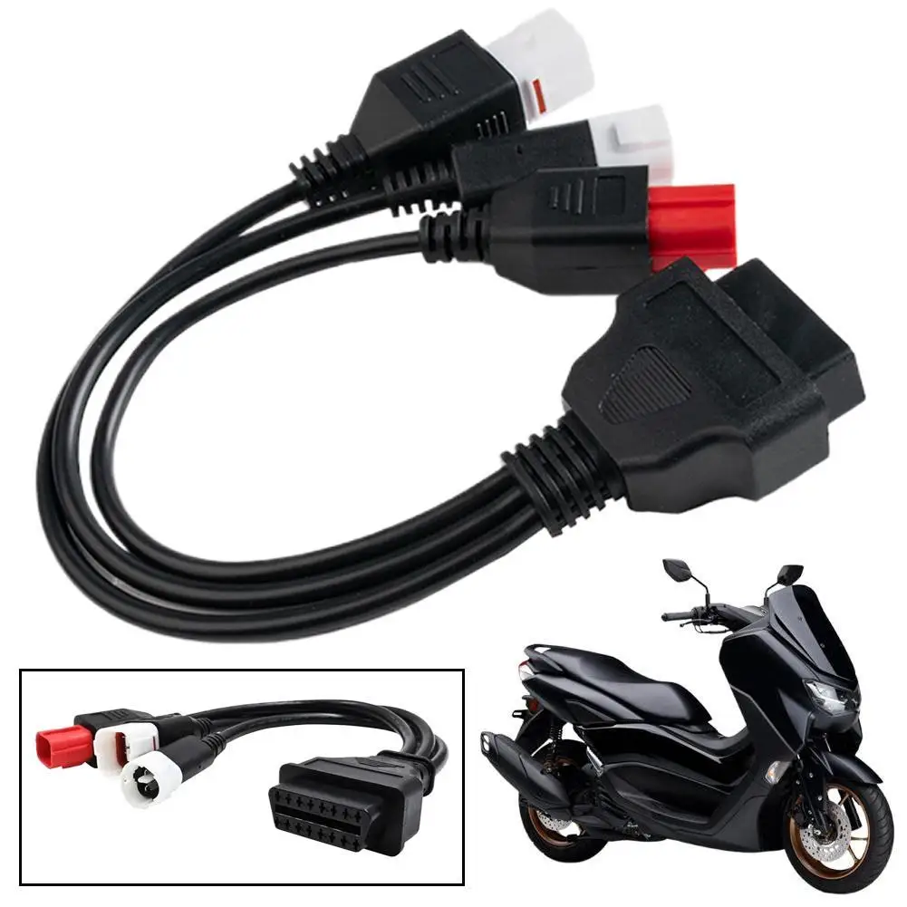 

OBD 16-контактный адаптер для мотоцикла, провод для Yamaha 3, 4-контактный 6-контактный разъем для Honda, удлинительный кабель, аксессуары для диагностического разъема