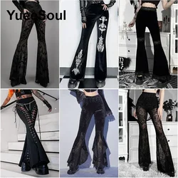 Gothic Women Pants Black Lace Sexy Cargo Pants 2026 New Y2K Aesthetic Harajuku Hip Hop Punk Grunge Long Trousers Streetwear