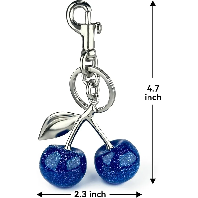 الأزرق كريستال الكرز قلادة الديكور لحقيبة يد المدرب حقيبة الكتف المرأة رائعة المفاتيح مرفق جزء