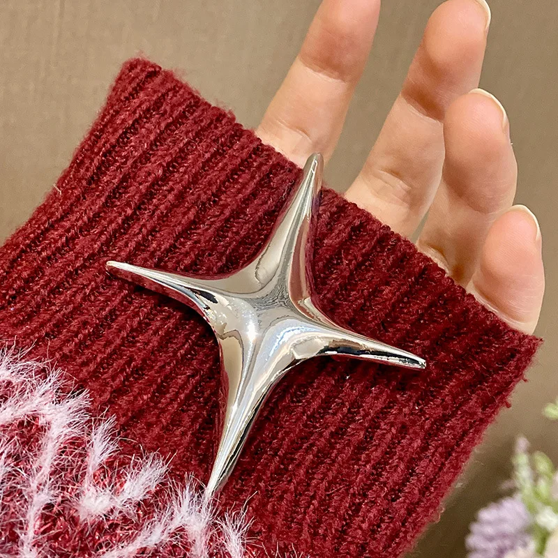HANGZHI Geometric Metal Punk Brooches Pin for Women Men Fashion Personality Trend Brooch Suit Scarf Clothes Decor Party Gifts image 6