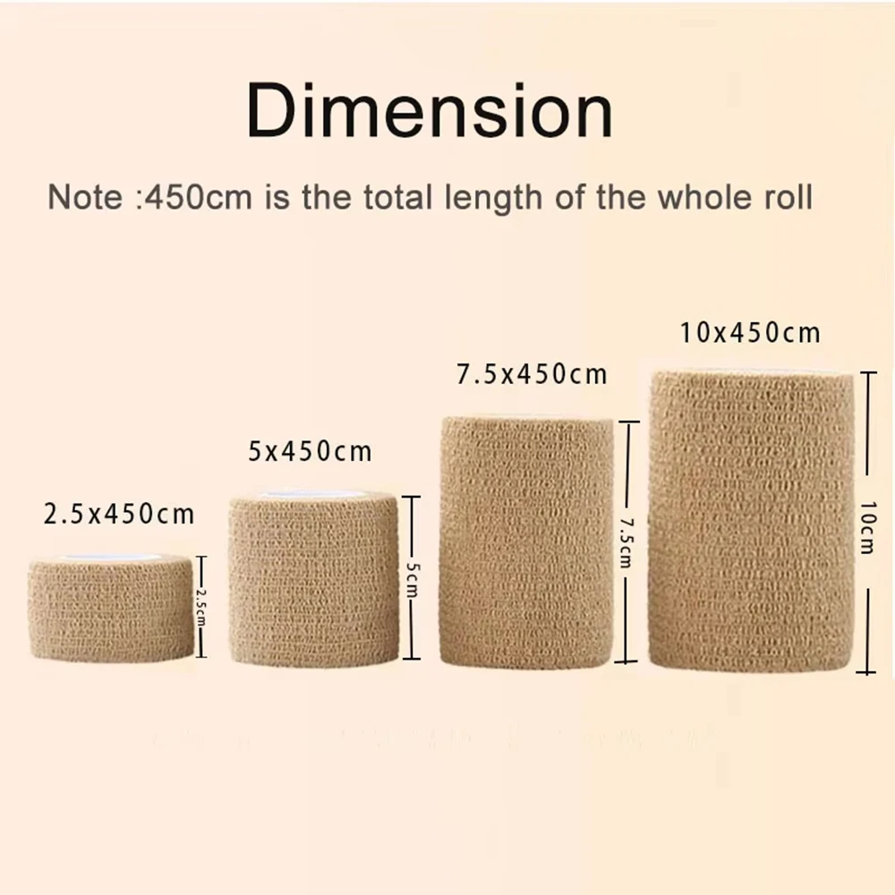 12 Rollen medizinischer Klebeverband, elastisch, atmungsaktiv, selbstklebendes Sportband, beige Wickelfingerband für Erste Hilfe am Handgelenk, Knöchel – Detail 6