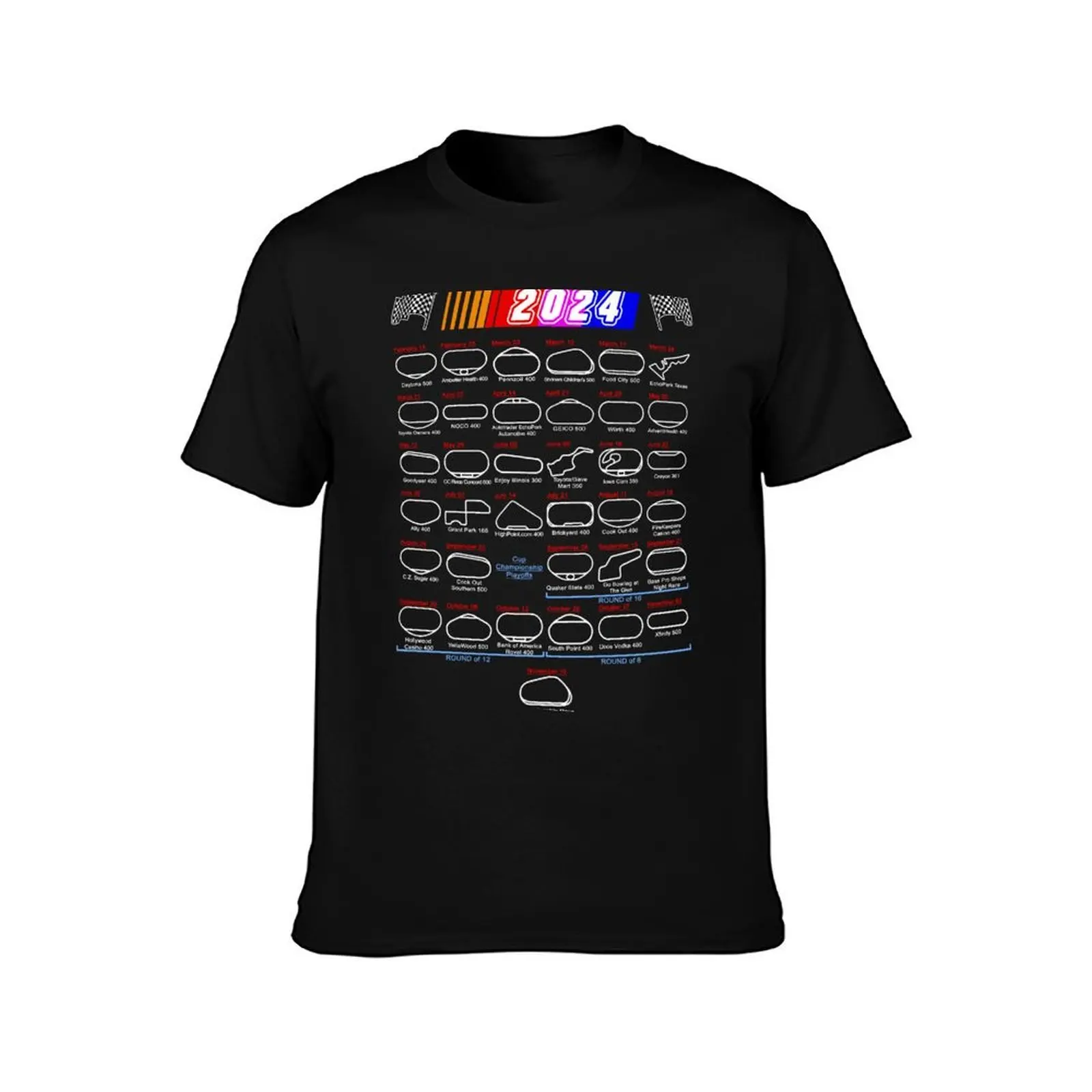 Schedule Nascar Cup Series 2024 T-Shirt Plus Size Loose Fit T-Shirt