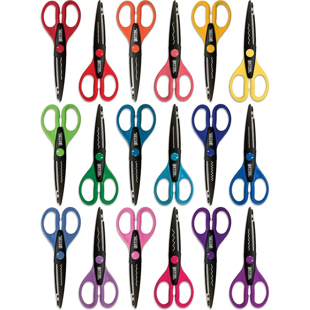 

18-Piece Assorted Decorative Edge Scissors, 18 Unique Designs, 6 Length, 2.5 Blades