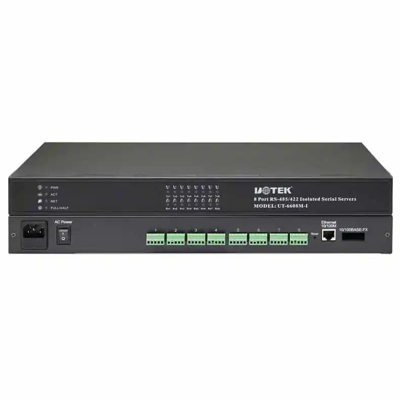 

UT-6608M-I Ethernet To Eight Serial Port RS-485/422 Lightning Isolated Serial Port Server