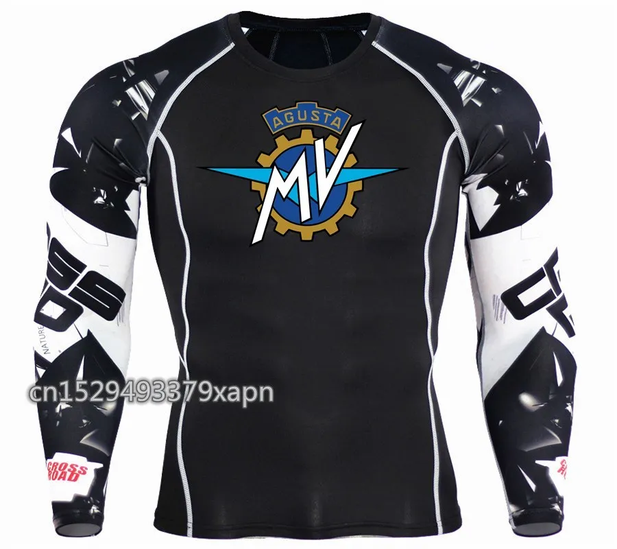 MV Agusta printing Men Fitness Long Sleeves T Shirt Men Bodybuilding Skin Tight Thermal Compression Shirts MMA Workout