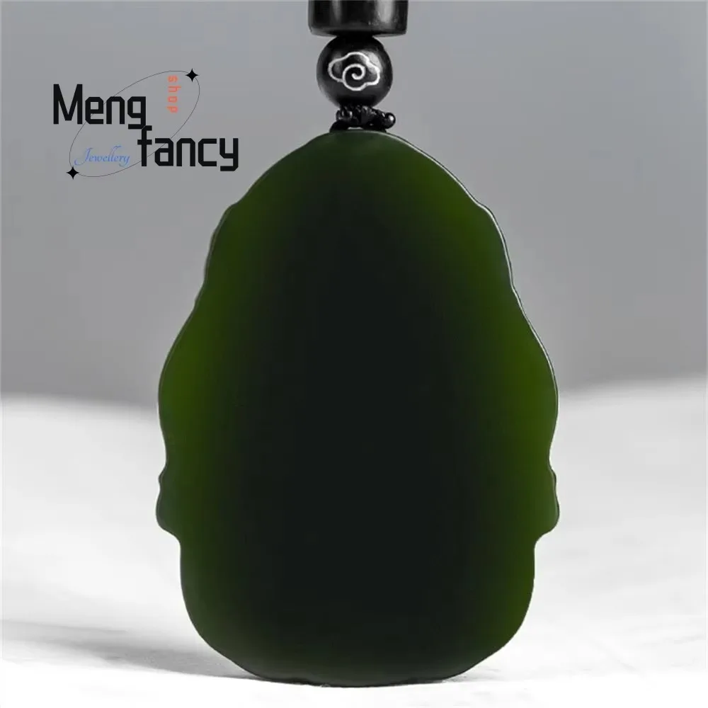 Genuine Natural Old Hetian Jade Elephant God of Fortune Jade Pendant Exquisite Retro Handicraft Mascots Fashion Jewelry Souvenir