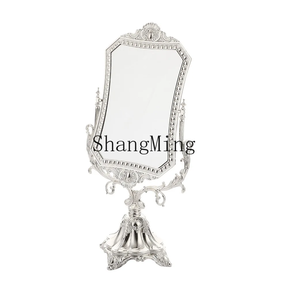 

PYH Exquisite Lace Makeup Mirror Desktop HD Double Sided Mirror Vintage Reversible Makeup Mirror Desktop Ornament