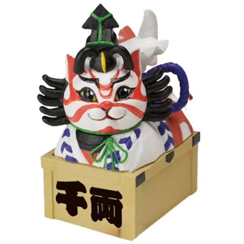 Stasto Original Gashapon Kapsel Spielzeug Kawaii Box Sitz Samurai Katze Figur Nette Gacha Figur Anime Dekor