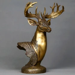 Christmas Decoration Creative Full Copper Deer Head Ornament Home Relocation Living Room Entrance Wine Cabinet Decoration Gift
