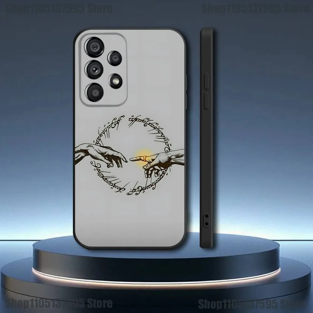 حافظة هاتف L-Lord of the R-Rings لهاتف سامسونج جالاكسي A73,31,32,72,41,53,52,71,22,5G,Note,J7,8,9 غطاء أسود ناعم