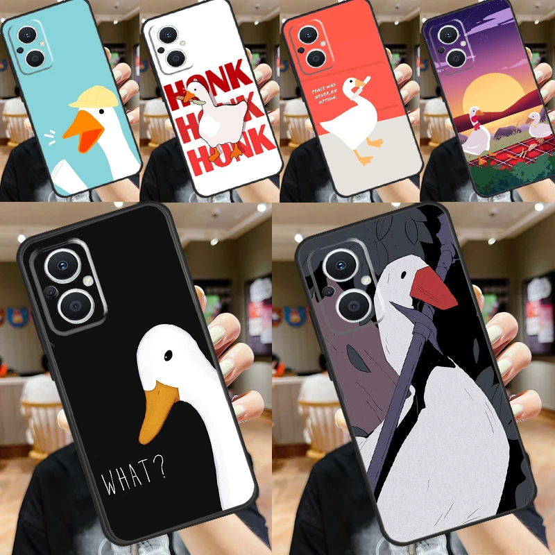 Cartoon Funny Goose Case For OPPO Reno 7 8 6 5 4 Lite 8T 4Z 5Z 11 F 10 Pro OPPO Find X6 X5 Pro X2 X3 Neo Cover