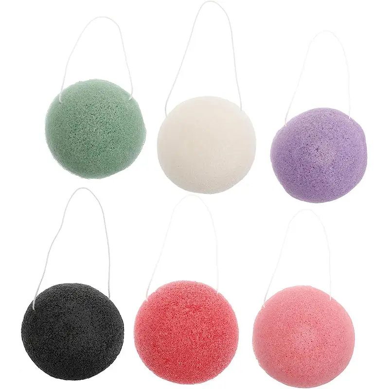 25pcs Custom Logo 100% Natural Fiber Organic Facial Sponge For All Skin Type Cleaning Sponge Konjac Sponge