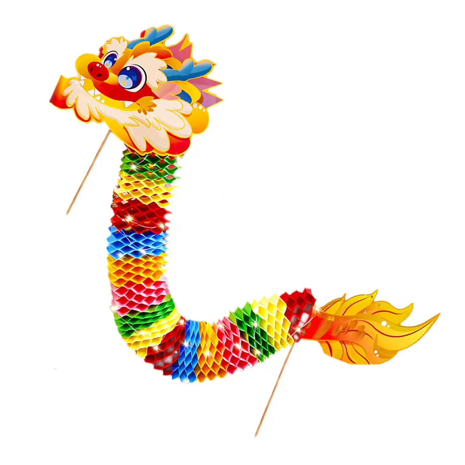 3D Chinese New Year Paper Dragon Handmade Paper Dragon Toys Decor Festive Supplies Long New Year Dragon for Birthday Party