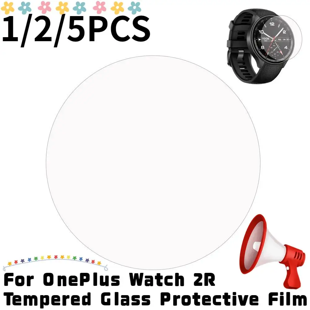 1/2/5Pcs For OnePlus Watch 2R Tempered Glass Protective Film Ultra-thin Transparent Watch Screen Protector Smart Accessories