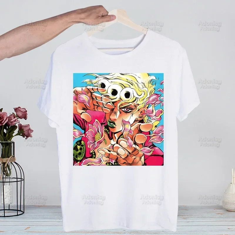 Jojo Bizarre Adventure Men Hip Hop T Shirt Harajuku Jolyne Cujoh TShirts Short Sleeve Casual T-Shirt Stone Ocean Tops Tees