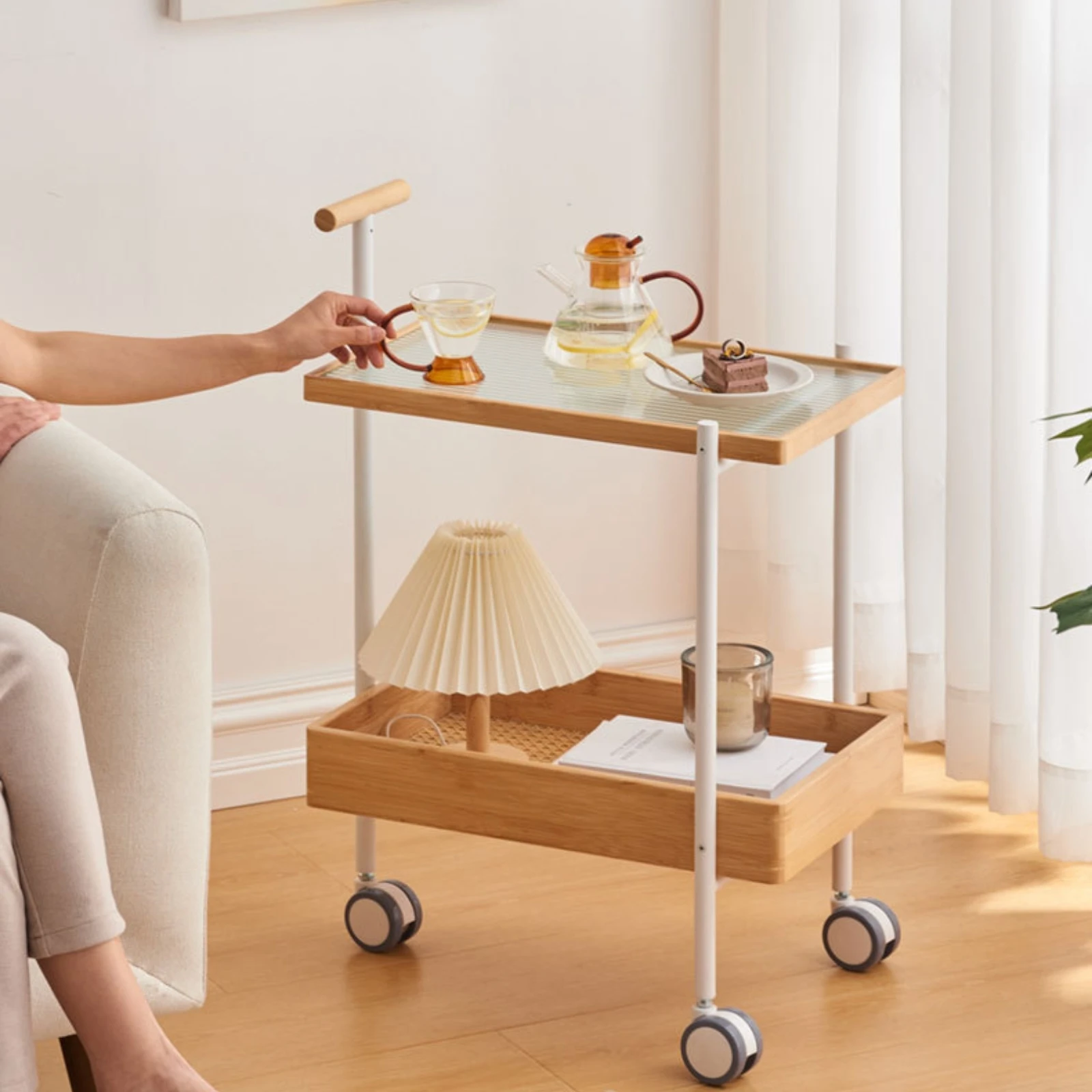 rolling-side-cart-with-handle-multi-purpose-2-tier-rolling-cart-mobile-end-table-easy-to-move-furniture-360-degree-rotating