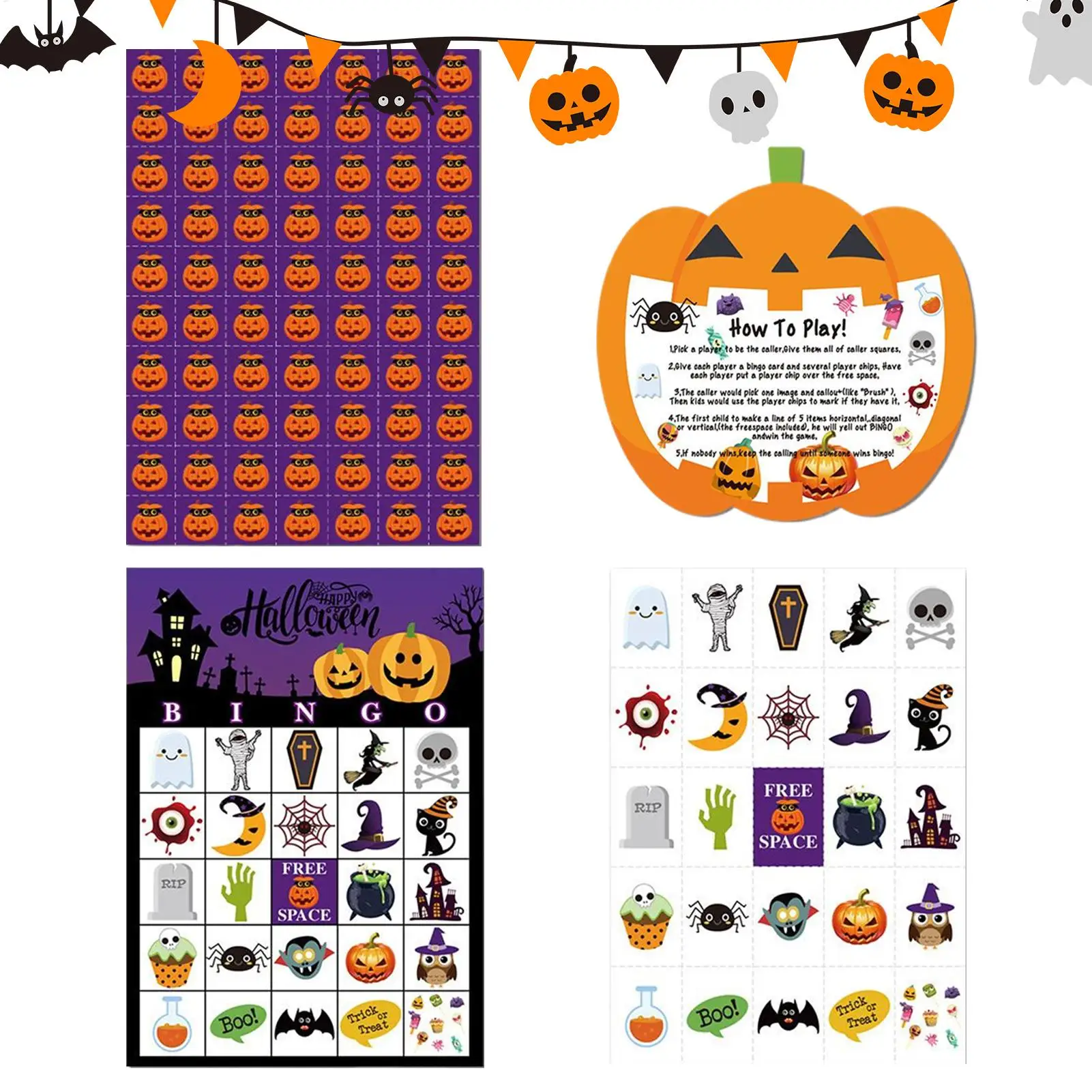 

Card Games 24 Players Adult Card Game Gathering Table Toy Halloween Bingo Play Set For Social Home Classroom Homeschool Travel