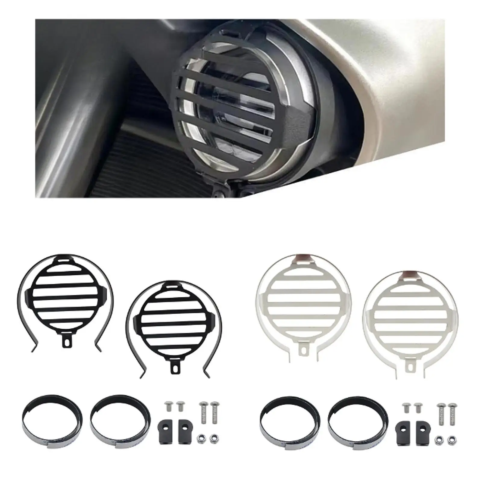 2Pcs Motorcycle Foglight Lamp Covers Accessory Portable Practical Easy to Install Spare Parts Replace