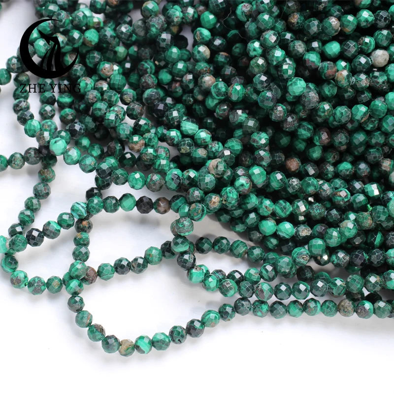 4mm Faceted Natural Stone Beads Sapphire Malachite Ruby Small Tiny Loose Spacer Bead for Jewelry Making DIY Bracelet Accessories