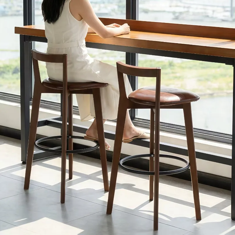 Chaises de bar en bois de grande taille pour événements, salons, restaurants minimalistes, design moderne, chaises de salle à manger, chaise de bar d'appoint, mobilier tendance