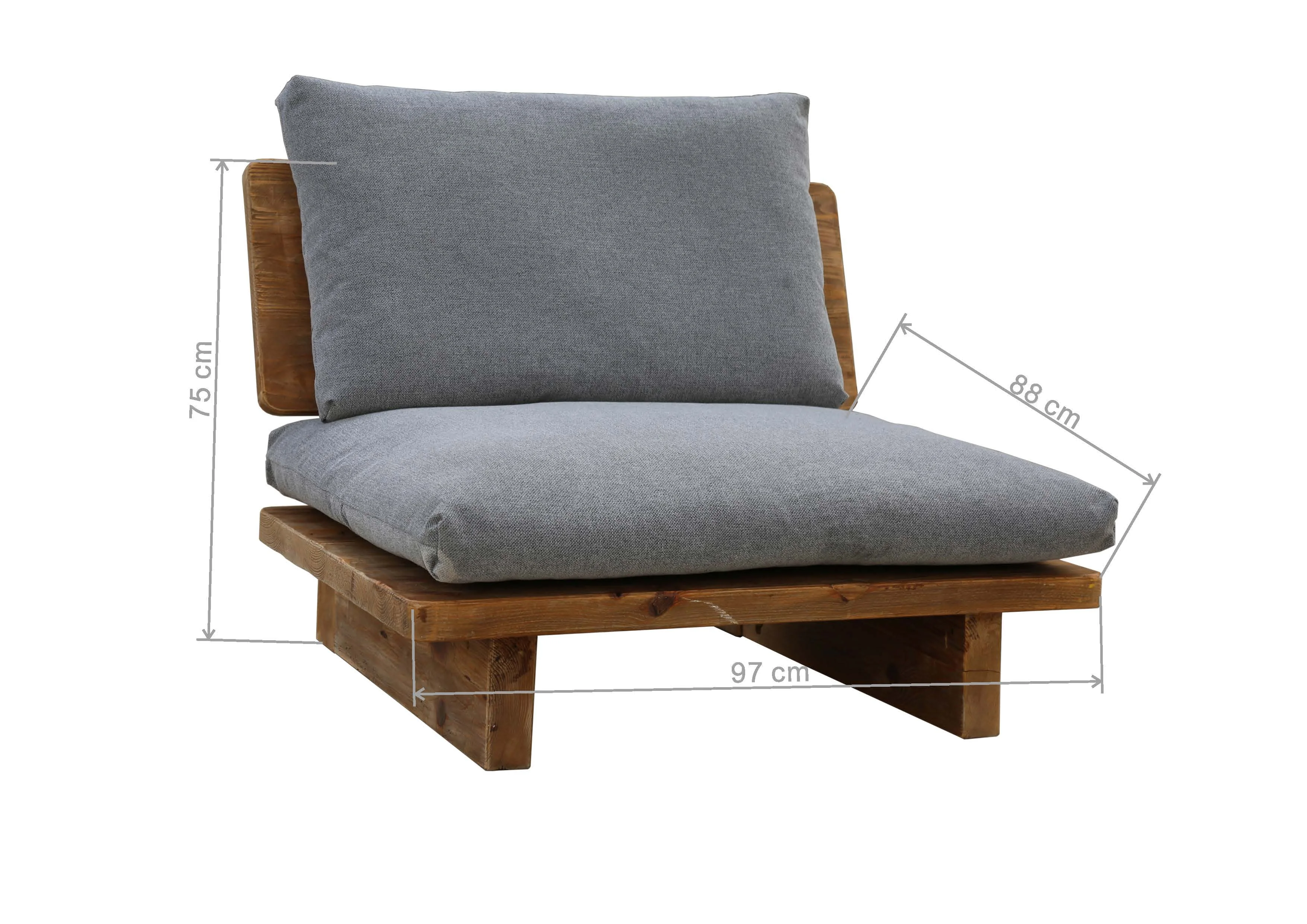 Single sofa set furniture with fabric cover recycled wood furniture