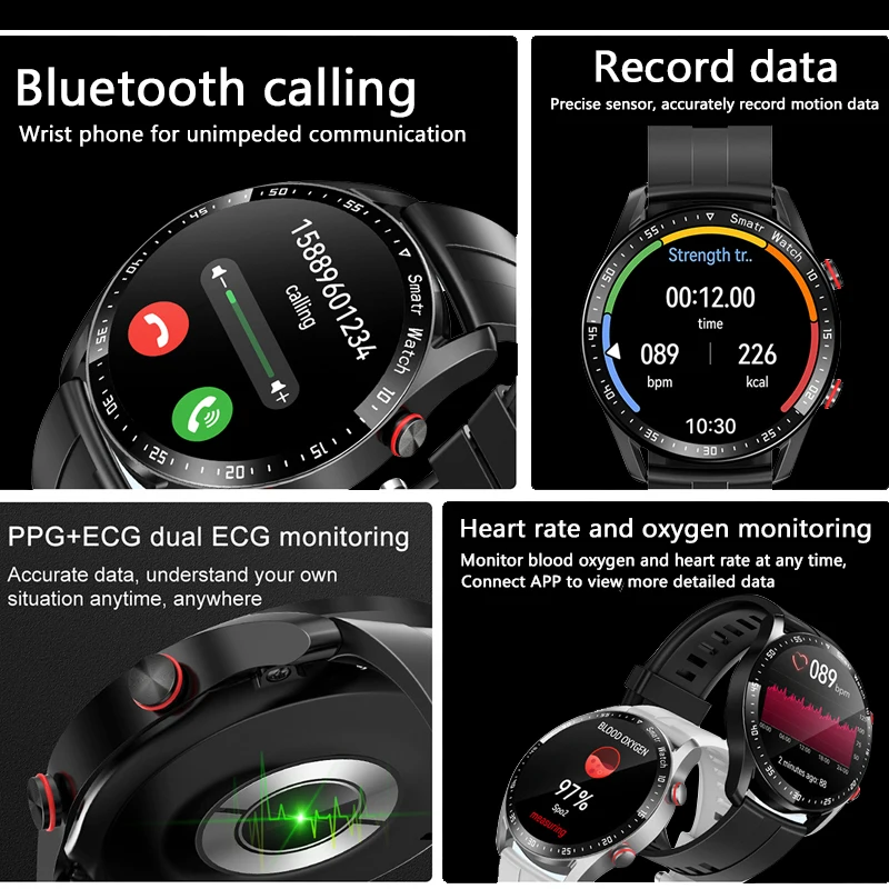 2024 New Watch GT Series Smart Watch Men\'s 1.53 inch Full Touch Screen Heart Rate Health Monitoring Bluetooth Talk Smartwatch
