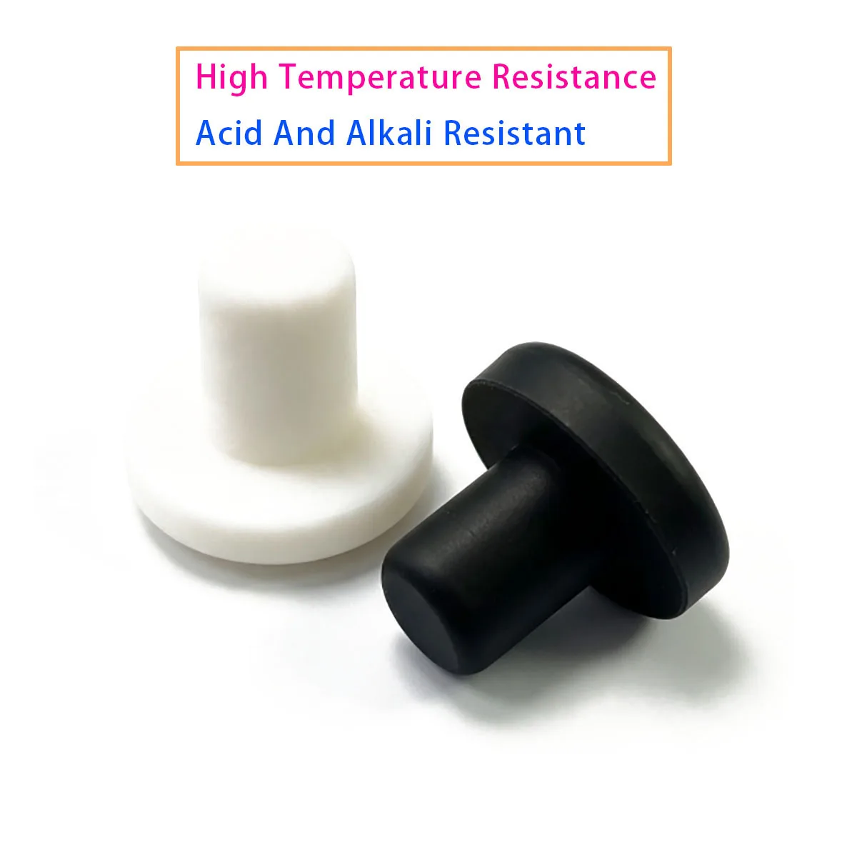Black and White Silicone Rubber Solid Sealing Plug 2mm To 14mm Hole Cover T-shaped Sealing End Cover