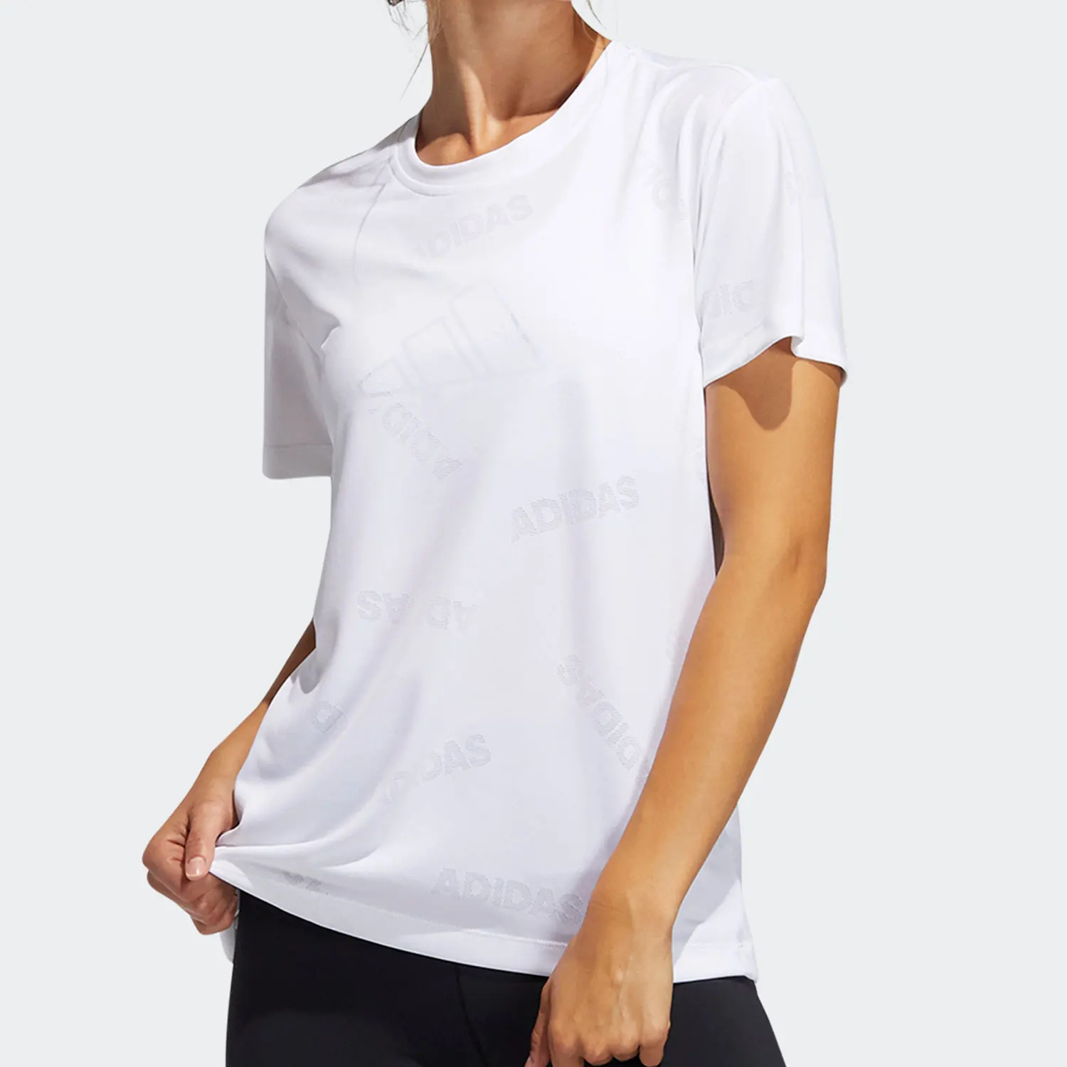 

Adidas Genuine Seasonal New Women's Training Sweat-Absorbing Round Neck T-Shirt Short Sleeve GQ9430