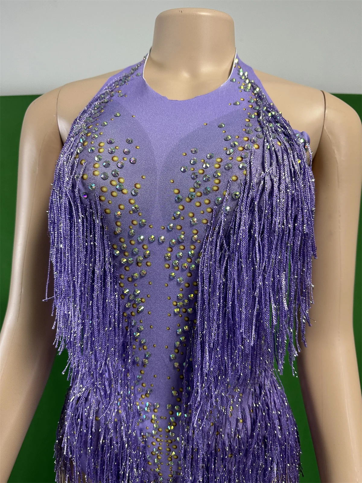 

Women Rhinestone Tassel Charming Leotard Backless Sexy Dance Drag Queen Bodysuits For Latin Jazz Club Night 2025