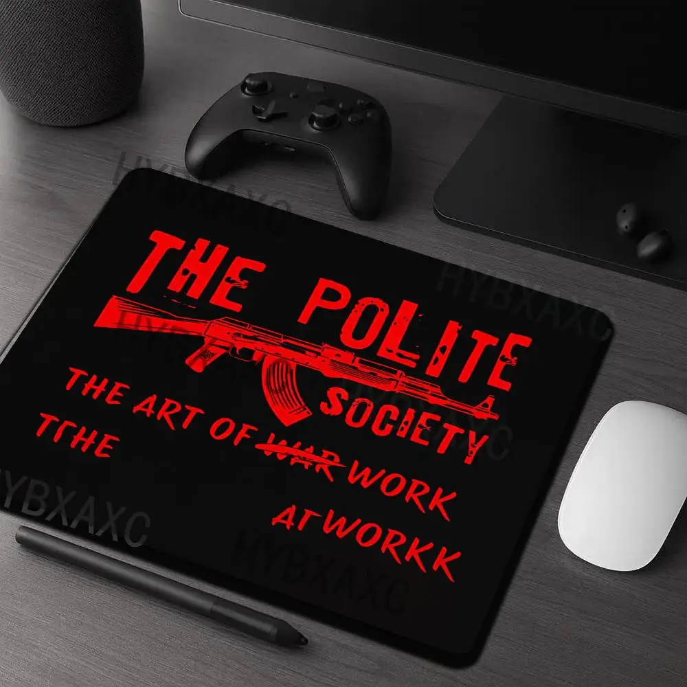 

HYBXAXC Red Gun Text Pattern Small Mouse Pad Anti Slip Rubber Base Desk Mat For Gaming Office Laptop