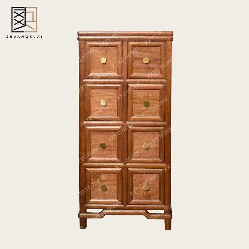 X-S Mahogany furniture rosewood black red sandalwood bright eight draws, storage, lockers all solid wood simple HG