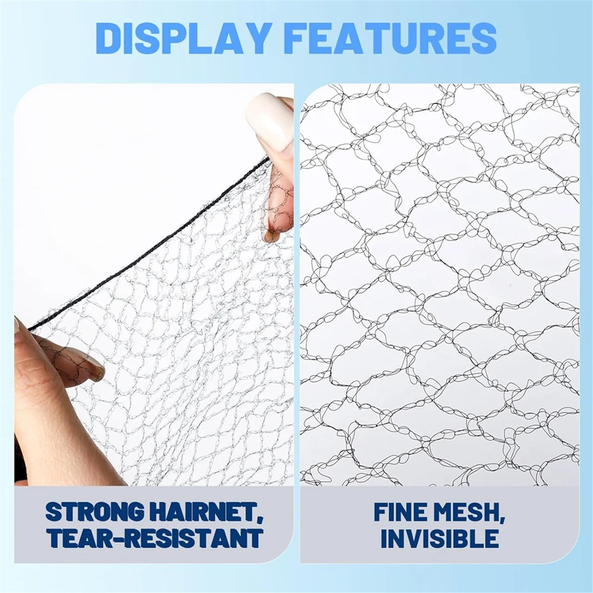 ABGN Black Hair Nets, 60 Pcs Hair Nets for Food Service Workers, Nylon Hair Nets for Women and Men,Kitchen Hairnets