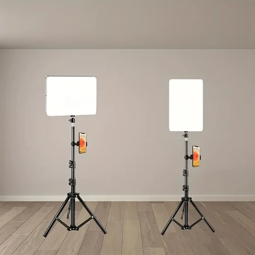 Imagen 2 del producto Luz de relleno de vídeo de 10,0 pulgadas con trípode ajustable, soporte de 43,31 pulgadas, adecuado para fotografía de flash de estudio, fotografía de maquillaje