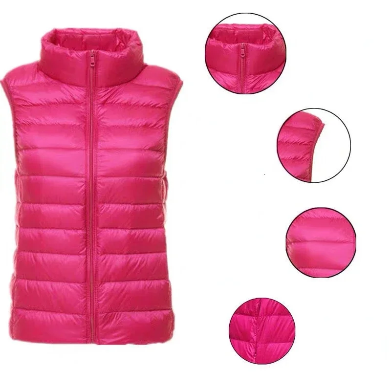 New Down Lightweight White Duck Down Vest Short Sleeveless Vest  Autumn/Winter Slim Fit Ultra Light Down Jacket Women Jackets
