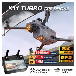 2024 K11 Tubro Tele dron z szerokokątną podwójną kamerą tele 50x Zoom 8K Unikanie przeszkód 30 kl./s 3-osiowy gimbal GPS Quadrotor Zabawka