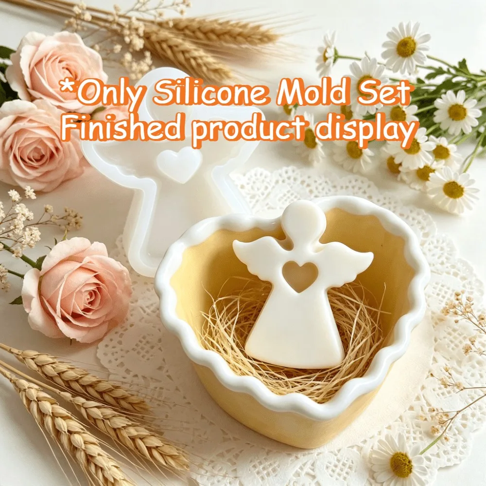 Love Wave Edge Silicone Mold Resin Casting Kit Angel Ornament DIY Craft for Wedding Favor Birthday Gift Home Decor