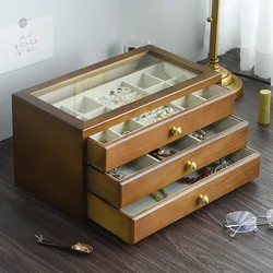 Wooden Jewelry Box Organizer and Storage Three Layers Jewelry Box Multi Functiona Luxury Pandora Boxes Display Wedding Gift