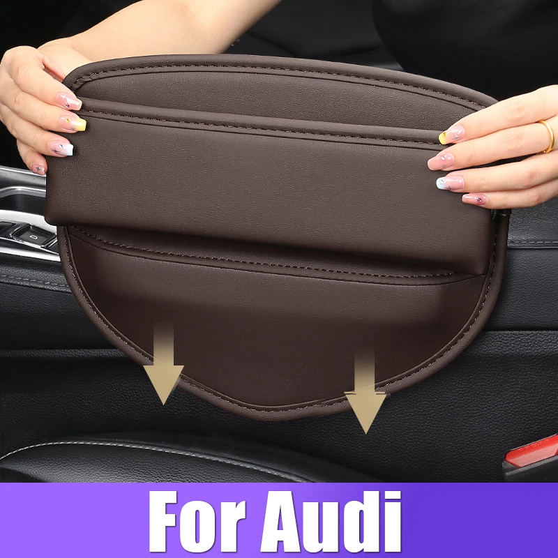 For Audi A1 A3 A4 A5 A6 A7 A8 S3 S4 S5 S6 S7 Q3 Q4 Q5 Q7 Q8 TT TTS Etron Quattro Car Seat Crevice Storage Box Pocket Organizer