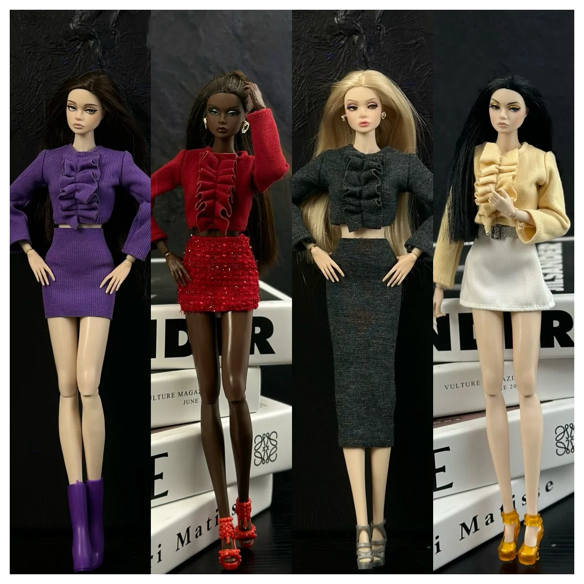 

Комплект одежды нового дизайна 2025 + обувь / свитер с длинными рукавами + юбка / модный наряд для куклы 1/6 Xinyi FR ST OB BB / игрушки для девочек