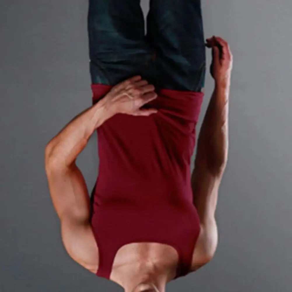 Men Sports Vest Breathable Soft Sweat Absorption Solid Color Mid Length Elastic Casual Jogging Gym TankTop Undershirt