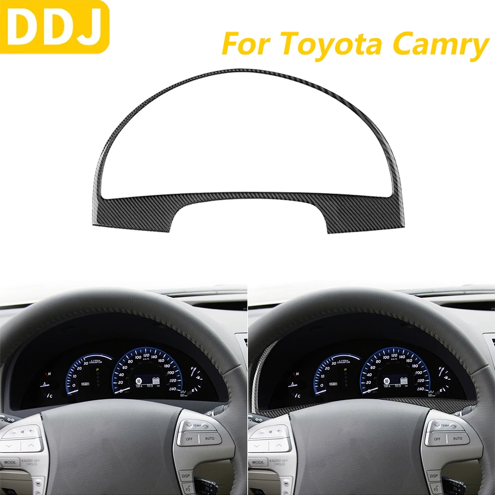 

Для Toyota Camry 2007-2011 углеродное волокно приборная панель приборной панели спидометра панель объемная крышка декоративные автомобильные аксессуары наклейка
