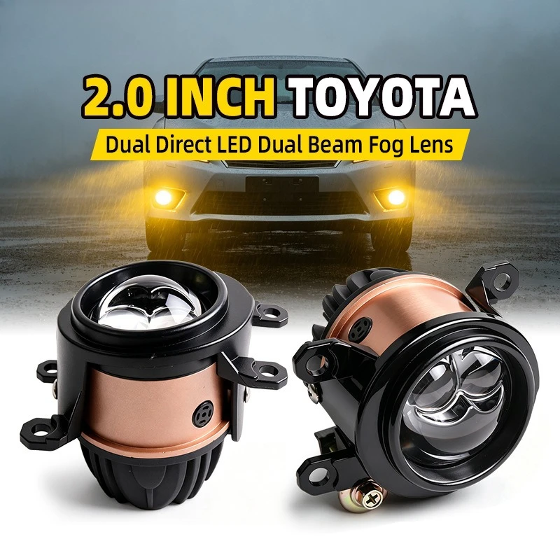 2 Inch F22 Dual Direct Projetor Bi LED Fog Light Lens For Toyota 12V Super Bright Waterproof High Low Beam Integrated Auto Lamp