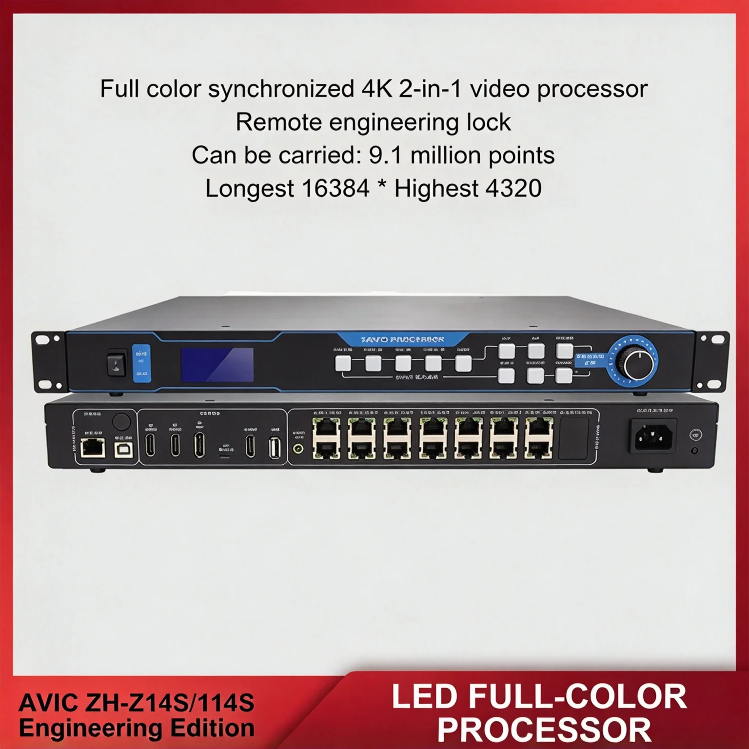 ZH-Z14S Screen Control System Full Color Synchronous 4K Video Processor Indoor Outdoor Max 9100000 Pixels Sign