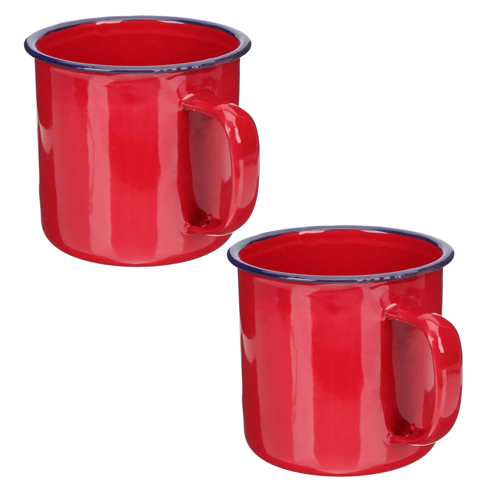 

2 Pcs Enamel Cylinder Mug Vintage Tea Drinking Cup Sturdy Retro Water Holder Metal Camping Coffee Mugs Glassware