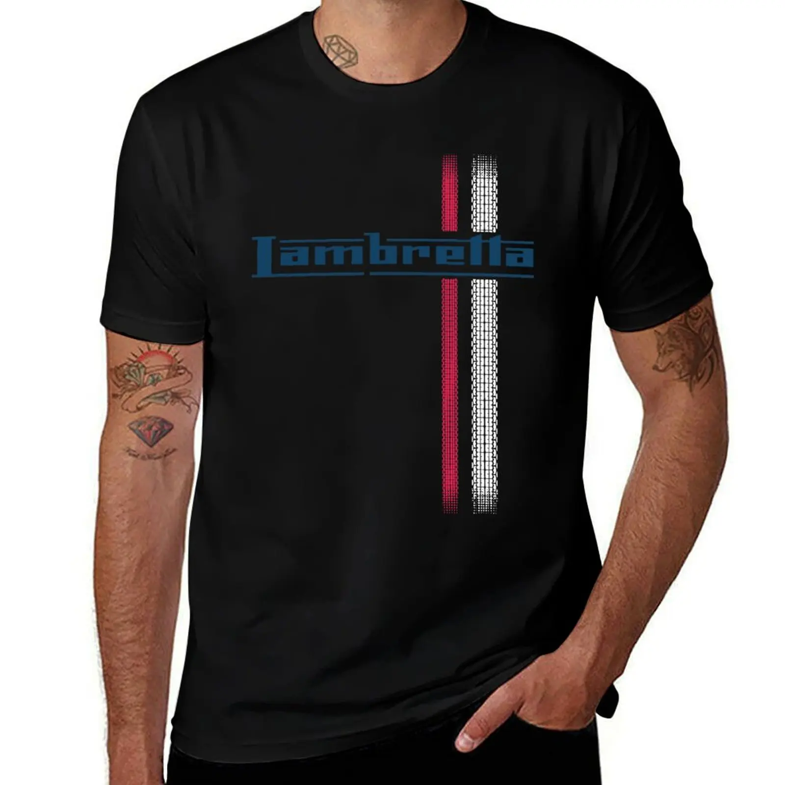 Lambretta track Camiseta meninos camisas brancas camisetas gráficas grandes dimensões pretas pacote de camisetas gráficas masculinas