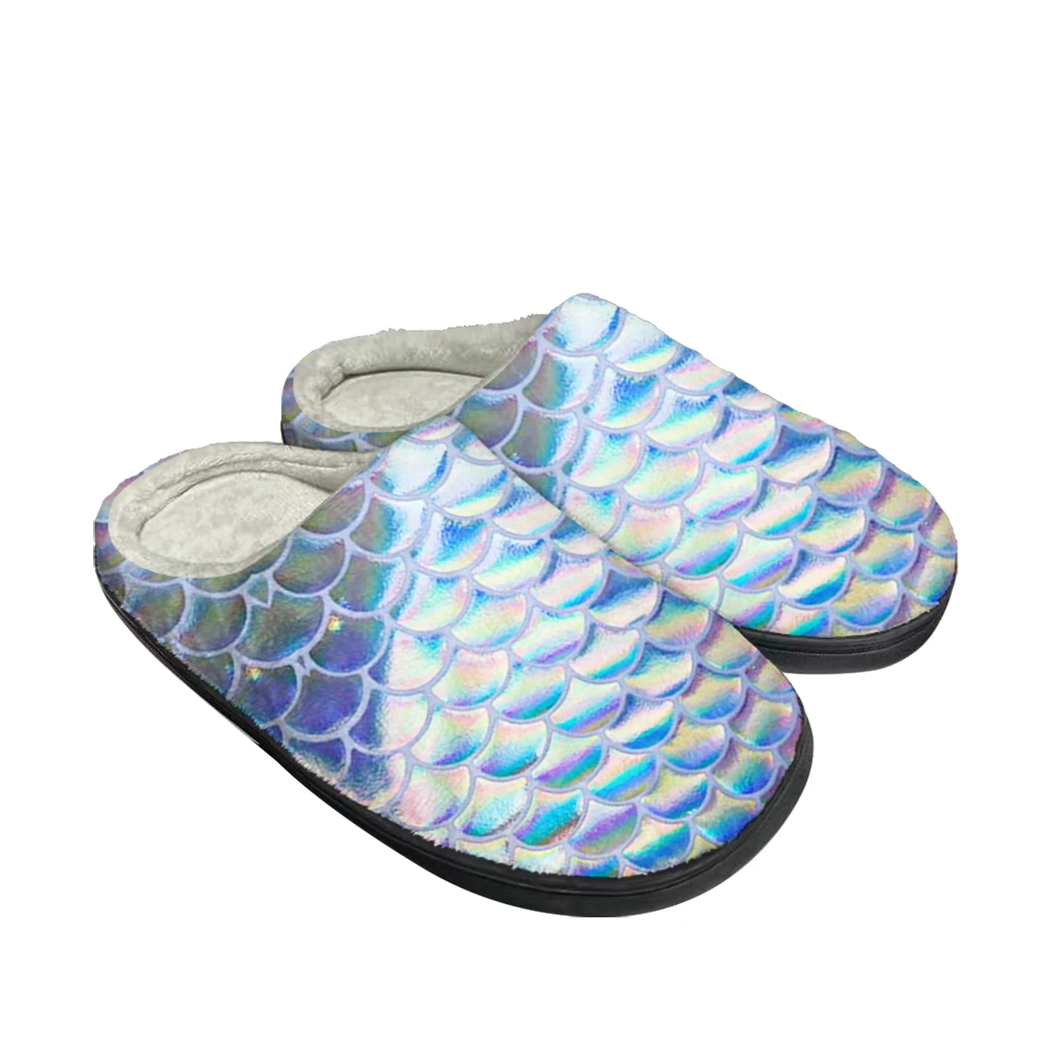 

Fish Scales Colorful Home Cotton Slippers Mens Womens Plush Bedroom Casual Keep Warm Shoes Thermal Indoor Slipper Custom Shoe