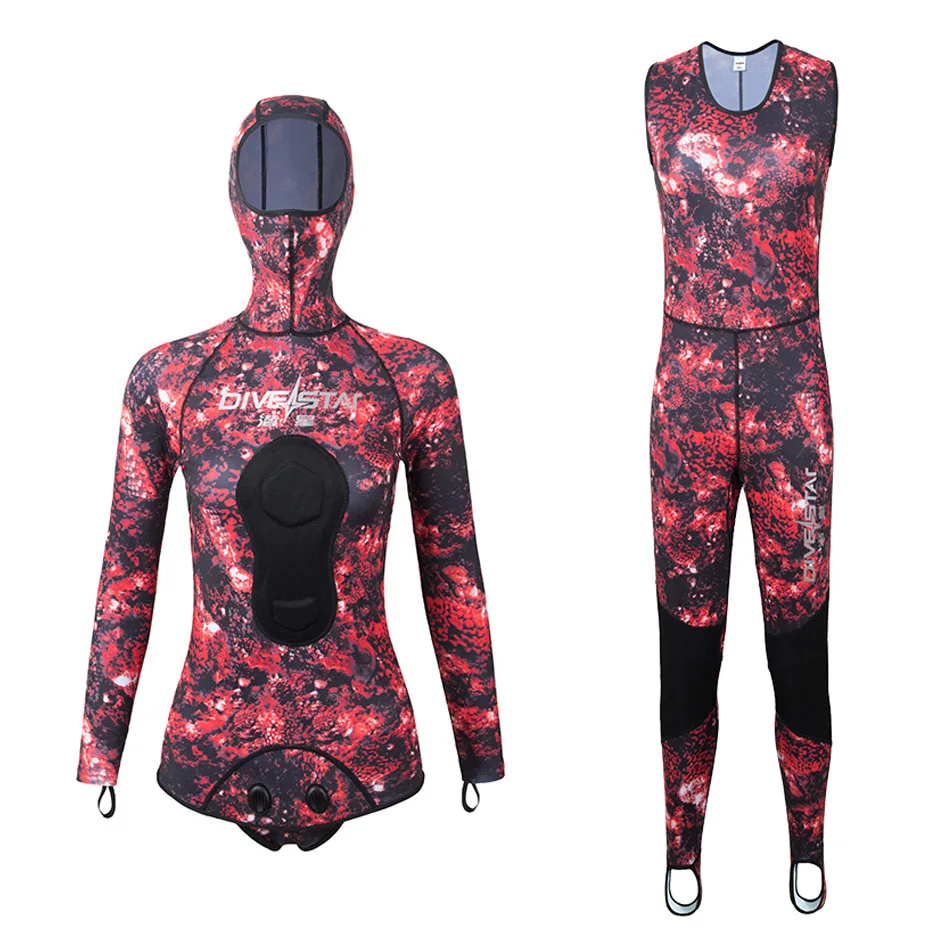 Traje de buceo de neopreno de 0,5 MM de alta calidad, traje de camuflaje para mantener el calor, pesca submarina, surf, kayak, equipo de traje de
