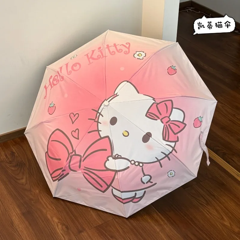 

Зонт с персонажем мультфильма Hello Kitty, защита от солнца, защита от ультрафиолета, складной тканевый зонт от дождя или солнца, защита от ударов, подарок