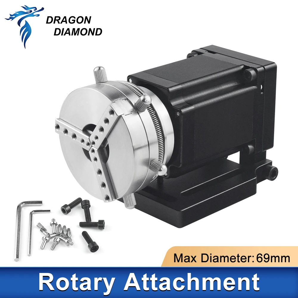 Imagem -06 - Rotary Device Acessório Diâmetro 69 mm Fixture Gripper Três Chuck Rotary Expansão Axis For Fiber Laser Marking Machine